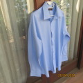 Handsome Men`s polycotton blue/white vertical stripe long sleeve shirt XXL by LA PEROUSE. New cond.