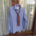 Fabulous men`s OLD KHAKI long sleeve 100% cotton blue/white striped shirt. Size Large. As new.