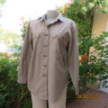 Best quality khaki long sleeve shirt with double button down front/shirt collar.100% cotton.Size 40.