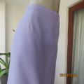 Absolute stunning lilac/silver pencil skirt/ partly elasticated back waistband.Size 46. DONNA C