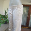 Relaxed style 100% cotton straight leg pants. Ribbed/elastic wide waistband.By ST BERNARD. Size 36.