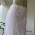 Beautiful white cotton stretch versatile A-Line skirt. size 40/16 by FASHION EXPRESS. Front panels.