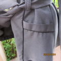Smart double breast black/cream mottled 100% polyester long sleeve jacket size 42.Fabric belt As new