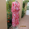Top of the line 100% fine viscose pinkish bold crimson floral dress. By ONE SEASON Australia size 40