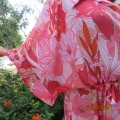 Top of the line 100% fine viscose pinkish bold crimson floral dress. By ONE SEASON Australia size 40