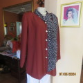 Elegant dark chestnut long sleeve jacket in viscose/poly blend. Size 42 by PENNY C. New cond.