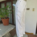 Stunning snow white linen/cotton pants by WOOLWORTHS size loose fit 34 Pockets front,back and leg.