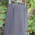 Warm woolen black/white vertical stripe pencil skirt size 30 by ESSENCE. Pleat/zip at back.As new