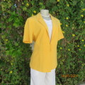 High quality short sleeve canary yellow heavy stretch cotton top/jacket. MILADYS size 36. Brand new