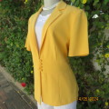 High quality short sleeve canary yellow heavy stretch cotton top/jacket. MILADYS size 36. Brand new