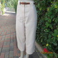 High waisted ankle length beige PENNY C pants size 40. Two front cargo pockets. 100% cotton. As new