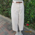 High waisted ankle length beige PENNY C pants size 40. Two front cargo pockets. 100% cotton. As new