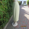 Pretty light lime polyester fold over ankle length skirt. Size 40 By DESIGN. Can adjust buttons.