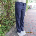 Must have straight legged wash-out linen/ramie navy pants size 36. Pockets b/f. Inner leg 82cm.