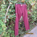 Modern Men`s maroon straight legged 100% RELAY Jeans in size 34. Pockets front/back. As new.