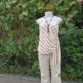 Sweet rich cream top with rust/grey stripes. Shoestring straps. Size 30 by REFINERY.Fold over.As new