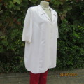 Top of the line DONNA CLAIRE size 46/22 white short sleeve top. Embroidered collar. As new.