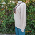 Warm mottled beige acrylic knit long sleeve sweater by DAVID JONES size 36 to 38. Poloneck. As new