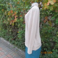 Warm mottled beige acrylic knit long sleeve sweater by DAVID JONES size 36 to 38. Poloneck. As new