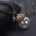 Crystal Glass Ball Acorn Dandelion Pendant  and Necklace** low crazy wed shipping**