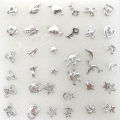 Trendy 24 Pairs for 1 bid!!!! Mixed Silver earrings (low weekend shipping special)