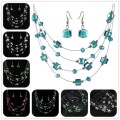 Acrylic Beads  Necklace  6 Colors available Necklace & Earrings Multilayer Jewelry Set