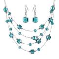Acrylic Beads  Necklace  6 Colors available Necklace & Earrings Multilayer Jewelry Set