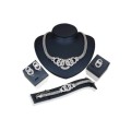 European Crystal  Necklace Earring Bracelet Ring Set - low shipping