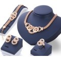 European Crystal  Necklace Earring Bracelet Ring Set - low shipping