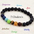 7 Chakra Lava Reiki Prayer Bracelet