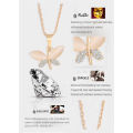 Austrian Crystal gold plated butterfly set