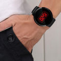 Waterproof Men's LED Touch Screen Day Date Silicone Wrist Watch Black