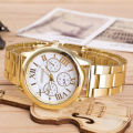 Geneva   Stainless Steel Analog Quartz Gold Wrist Watch