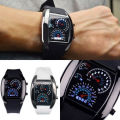 Men's Fashion Black Stainless Steel Luxury Sport Analog Quartz Wrist DIAL Watch