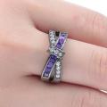 Amethyst and CZ silver filled ring! Local stock.. LOW SHIPPING