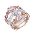 Stunning 3 piece white gold, rose gold and gold plated engagement set!!