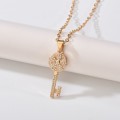 Sparkling gold filled crystal Key pendant and FREE chain