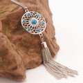 Elegant dream catcher silver and turquoise  pendant and chain
