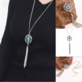 Elegant dream catcher silver and turquoise  pendant and chain