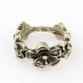 Antique bronze floral ring.. with CZ ...