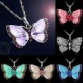 Charming Butterfly crystal pendants with free chain! Various colors available LOWEST SHIPPING