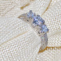 CZ white gold plated wedding/engagement ring.. LOWEST SHIPPING