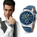 Blue Luxury Fashion Crocodile Faux Leather Watch  LOWEST SHIPPING