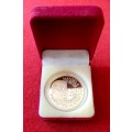 NELSON MANDELA .LONG WALK TO FREEDOM MEDAL . 24CT GOLD CLAD. ENCAPSULATED WITH BOX.