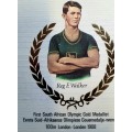 FIRST SOUTH AFRICAN OLYMPIC GOLD MEDALIST. 100M LONDON.1908. REG.E. WALKER. FDC.