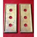 ANTIQUE SOLID BRASS LIGHT SWITCH COVERS. 2 X . 20CM LONG