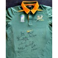 2003 SPRINGBOK RUGBY WORLD CUP SUPPORTERS JERSEY SIGNED BY PLAYERS.