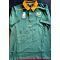 2003 SPRINGBOK RUGBY WORLD CUP SUPPORTERS JERSEY SIGNED BY PLAYERS.