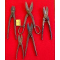 5  X ANTIQUE METAL PLATE CUTTER COLLECTION !!