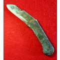 ANTIQUE HAND FORGED CHOPPER  KNIFE. 1920s 27 CM LONG SOLID STEEL.